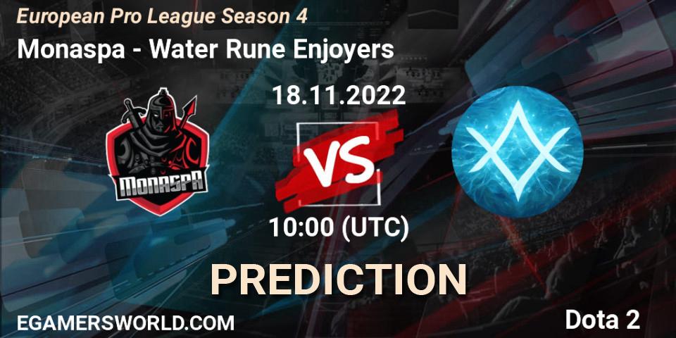 Pronóstico Monaspa - Water Rune Enjoyers. 18.11.22, Dota 2, European Pro League Season 4