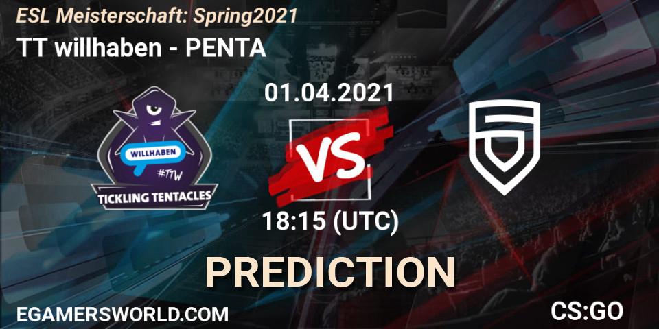 Pronóstico TT willhaben - PENTA. 30.04.21, CS2 (CS:GO), ESL Meisterschaft: Spring 2021