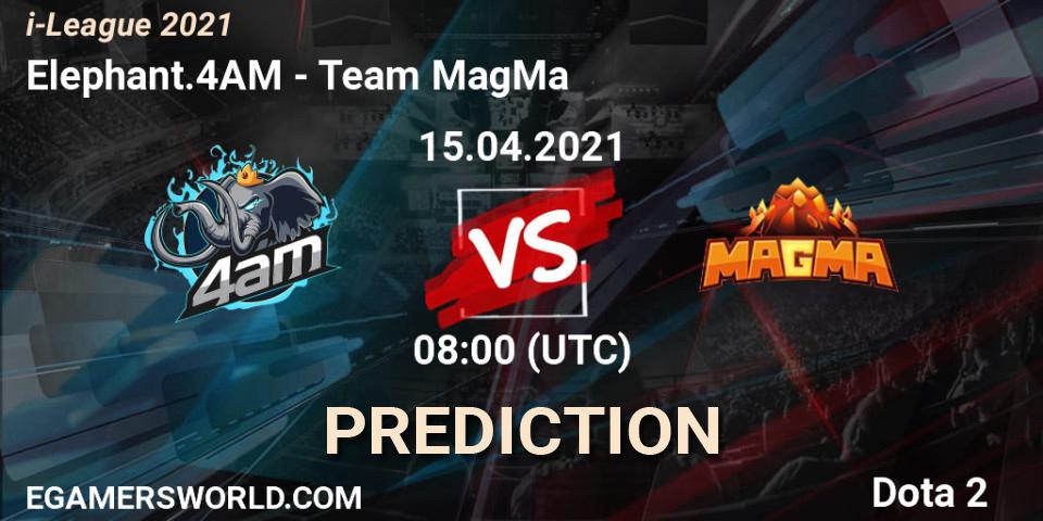 Pronóstico Elephant.4AM - Team MagMa. 15.04.2021 at 08:06, Dota 2, i-League 2021 Season 1