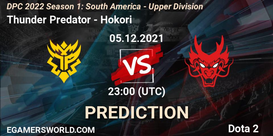 Pronóstico Thunder Predator - Hokori. 05.12.21, Dota 2, DPC 2022 Season 1: South America - Upper Division