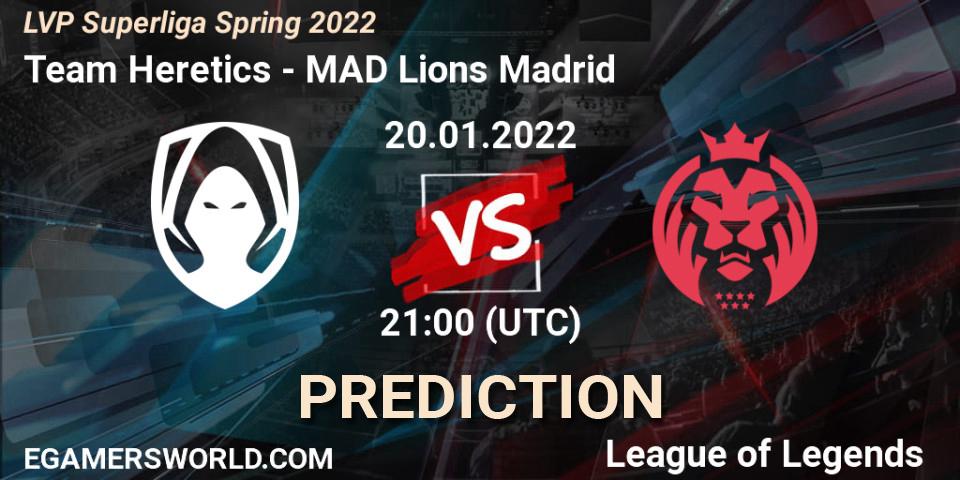 Pronóstico Team Heretics - MAD Lions Madrid. 20.01.2022 at 21:00, LoL, LVP Superliga Spring 2022