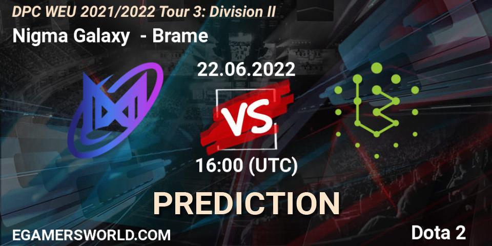 Pronóstico Nigma Galaxy - Brame. 22.06.2022 at 15:56, Dota 2, DPC WEU 2021/2022 Tour 3: Division II