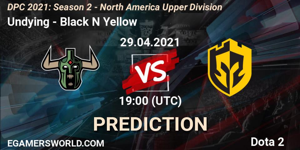 Pronóstico Undying - Black N Yellow. 29.04.2021 at 19:07, Dota 2, DPC 2021: Season 2 - North America Upper Division 