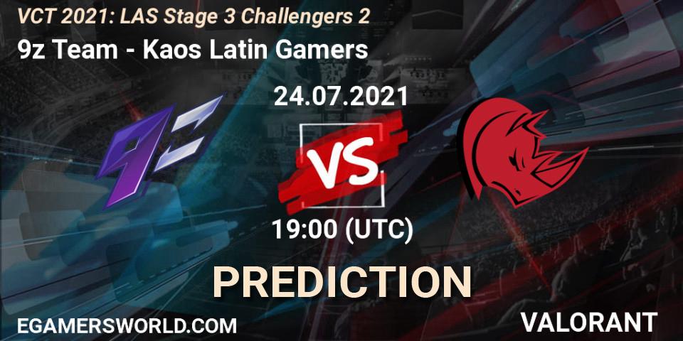 Pronóstico 9z Team - Kaos Latin Gamers. 24.07.2021 at 21:45, VALORANT, VCT 2021: LAS Stage 3 Challengers 2