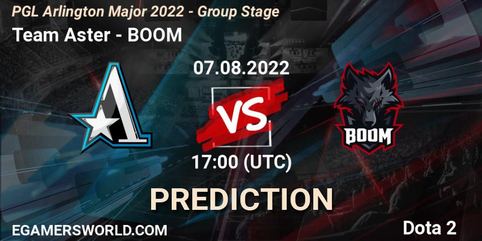 Pronóstico Team Aster - BOOM. 07.08.2022 at 17:13, Dota 2, PGL Arlington Major 2022 - Group Stage