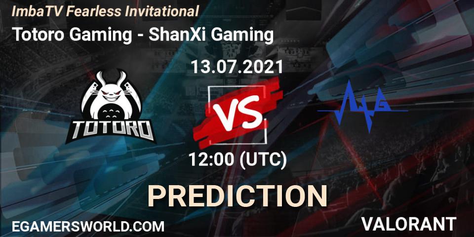 Pronóstico Totoro Gaming - ShanXi Gaming. 13.07.2021 at 12:00, VALORANT, ImbaTV Fearless Invitational