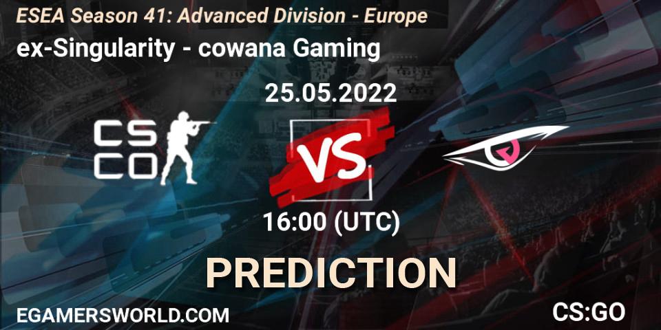 Pronóstico ex-Singularity - cowana Gaming. 25.05.22, CS2 (CS:GO), ESEA Season 41: Advanced Division - Europe