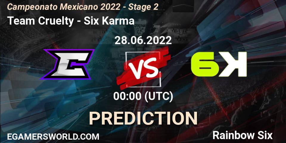 Pronóstico Team Cruelty - Six Karma. 27.06.2022 at 23:00, Rainbow Six, Campeonato Mexicano 2022 - Stage 2