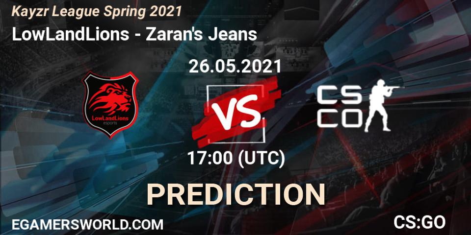 Pronóstico LowLandLions - Zaran's Jeans. 26.05.2021 at 17:00, Counter-Strike (CS2), Kayzr League Spring 2021