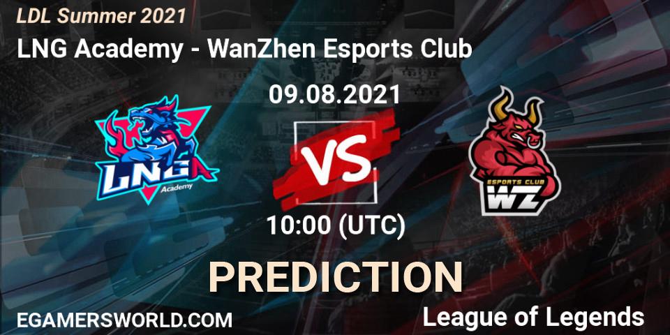 Pronóstico LNG Academy - WanZhen Esports Club. 09.08.2021 at 10:10, LoL, LDL Summer 2021