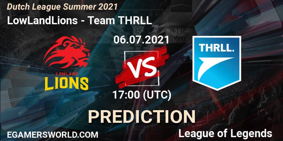 Pronóstico LowLandLions - Team THRLL. 06.07.2021 at 17:00, LoL, Dutch League Summer 2021
