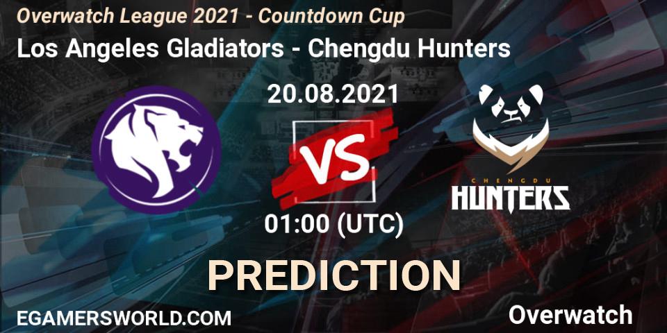 Pronóstico Los Angeles Gladiators - Chengdu Hunters. 20.08.21, Overwatch, Overwatch League 2021 - Countdown Cup