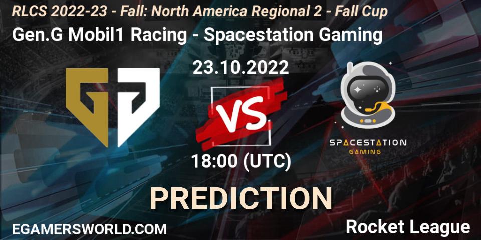 Pronóstico Gen.G Mobil1 Racing - Spacestation Gaming. 23.10.2022 at 18:05, Rocket League, RLCS 2022-23 - Fall: North America Regional 2 - Fall Cup