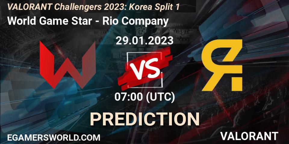 Pronóstico World Game Star - Rio Company. 29.01.23, VALORANT, VALORANT Challengers 2023: Korea Split 1