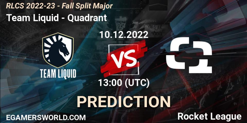 Pronóstico Team Liquid - Quadrant. 10.12.22, Rocket League, RLCS 2022-23 - Fall Split Major