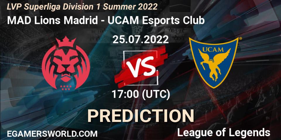 Pronóstico MAD Lions Madrid - UCAM Esports Club. 25.07.22, LoL, LVP Superliga Division 1 Summer 2022
