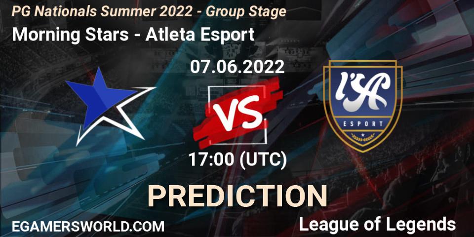 Pronóstico Morning Stars - Atleta Esport. 07.06.2022 at 20:00, LoL, PG Nationals Summer 2022 - Group Stage