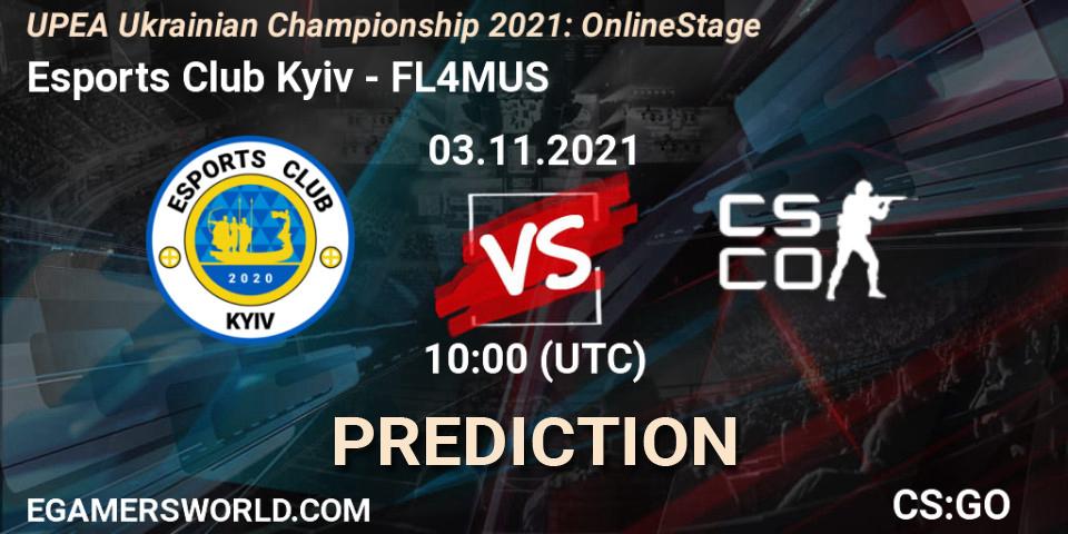 Pronóstico Esports Club Kyiv - FL4MUS. 03.11.2021 at 10:00, Counter-Strike (CS2), UPEA Ukrainian Championship 2021: Online Stage