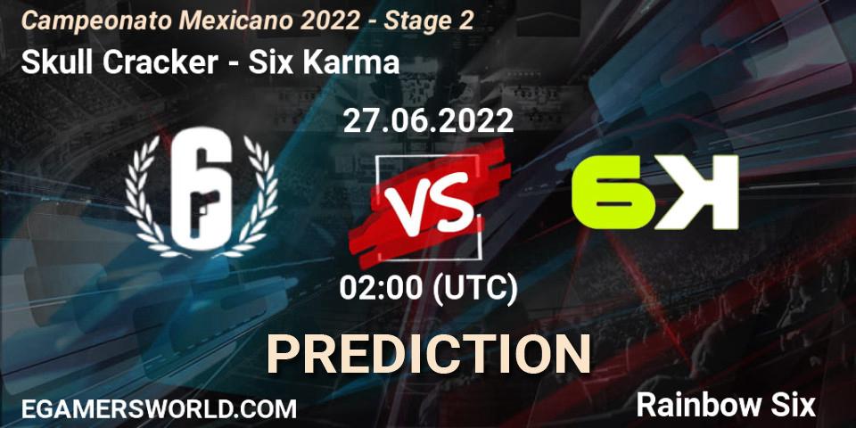 Pronóstico Skull Cracker - Six Karma. 27.06.2022 at 01:00, Rainbow Six, Campeonato Mexicano 2022 - Stage 2