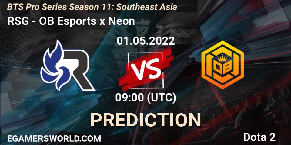 Pronóstico RSG - OB Esports x Neon. 30.04.2022 at 09:16, Dota 2, BTS Pro Series Season 11: Southeast Asia