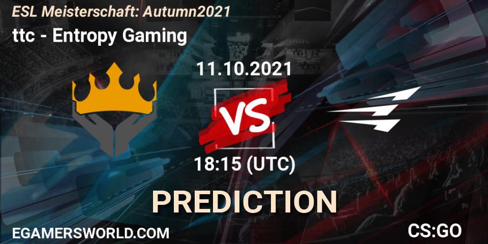 Pronóstico ttc - Entropy Gaming. 11.10.2021 at 18:15, Counter-Strike (CS2), ESL Meisterschaft: Autumn 2021