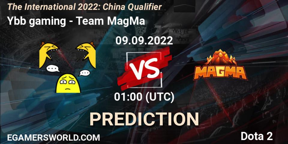 Pronóstico Ybb gaming - Team MagMa. 09.09.2022 at 01:10, Dota 2, The International 2022: China Qualifier