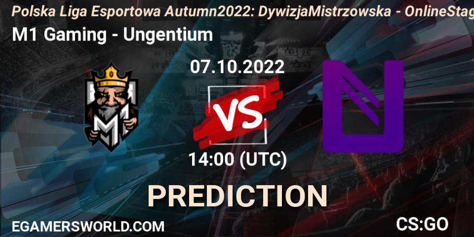 Pronóstico M1 Gaming - Ungentium. 07.10.2022 at 14:00, Counter-Strike (CS2), Polska Liga Esportowa Autumn 2022: Dywizja Mistrzowska - Online Stage