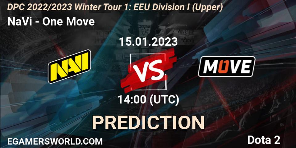 Pronóstico NaVi - One Move. 15.01.2023 at 14:00, Dota 2, DPC 2022/2023 Winter Tour 1: EEU Division I (Upper)