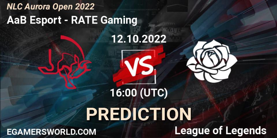 Pronóstico AaB Esport - RATE Gaming. 12.10.2022 at 16:00, LoL, NLC Aurora Open 2022