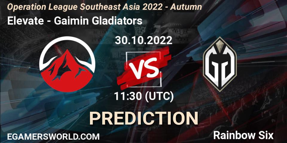 Pronóstico Elevate - Gaimin Gladiators. 30.10.2022 at 11:30, Rainbow Six, Operation League Southeast Asia 2022 - Autumn