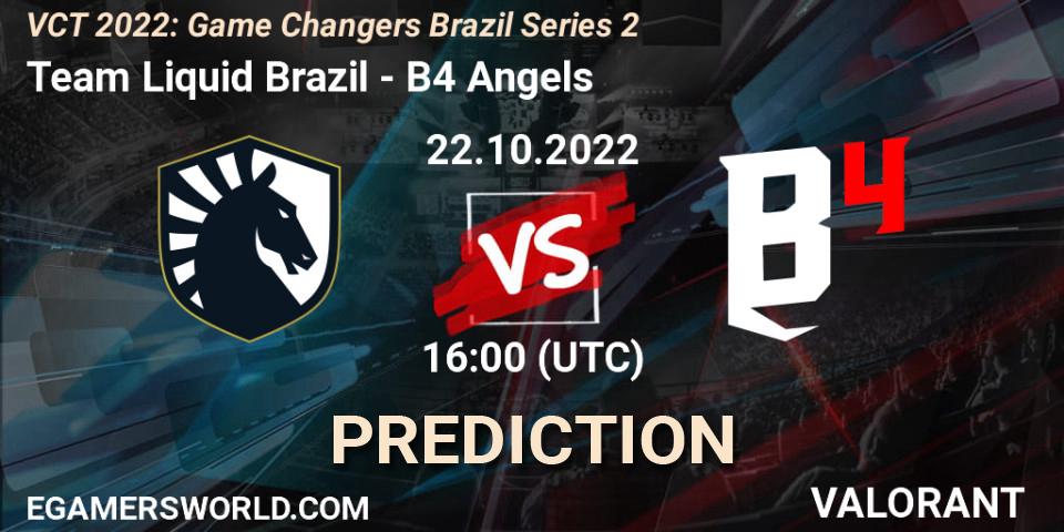 Pronóstico Team Liquid Brazil - B4 Angels. 22.10.2022 at 16:25, VALORANT, VCT 2022: Game Changers Brazil Series 2