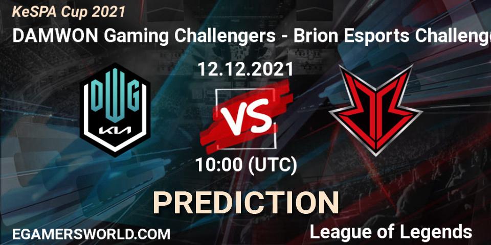 Pronóstico DAMWON Gaming Challengers - Brion Esports Challengers. 12.12.2021 at 08:00, LoL, KeSPA Cup 2021
