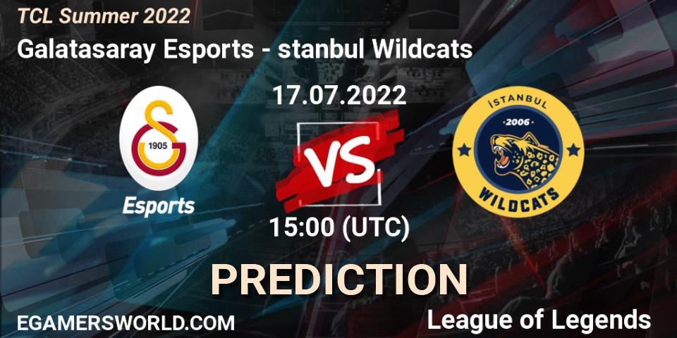 Pronóstico Galatasaray Esports - İstanbul Wildcats. 17.07.22, LoL, TCL Summer 2022