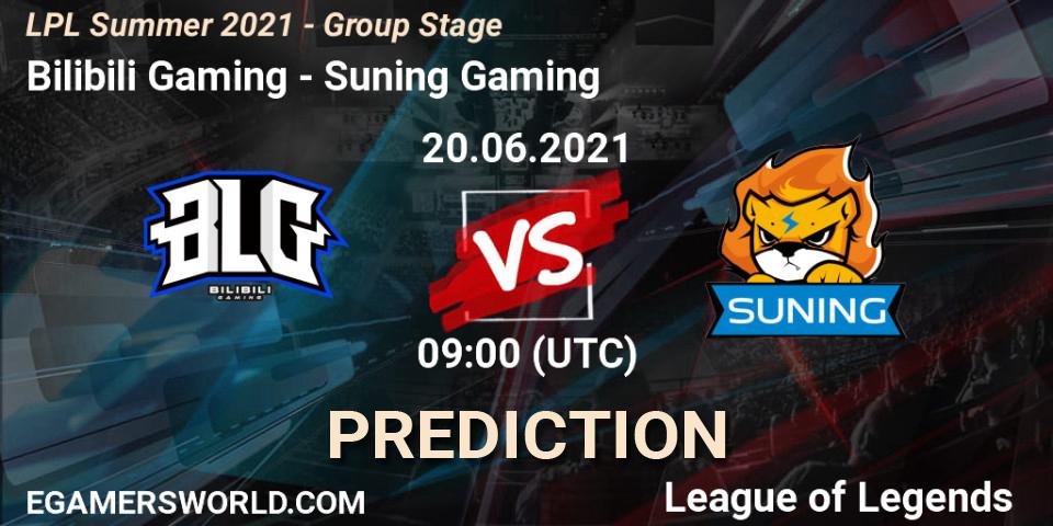 Pronóstico Bilibili Gaming - Suning Gaming. 20.06.21, LoL, LPL Summer 2021 - Group Stage