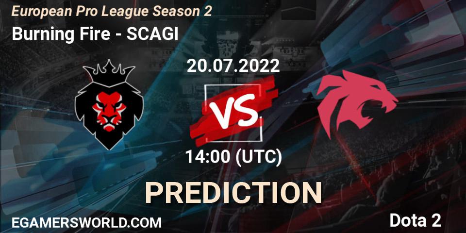 Pronóstico Burning Fire - SCAGI. 20.07.2022 at 14:06, Dota 2, European Pro League Season 2