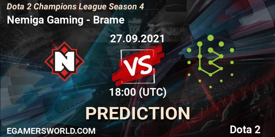 Pronóstico Nemiga Gaming - Brame. 27.09.2021 at 18:57, Dota 2, Dota 2 Champions League Season 4