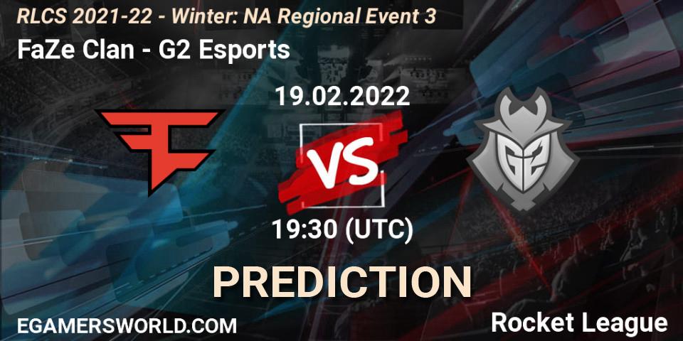 Pronóstico FaZe Clan - G2 Esports. 19.02.2022 at 19:15, Rocket League, RLCS 2021-22 - Winter: NA Regional Event 3