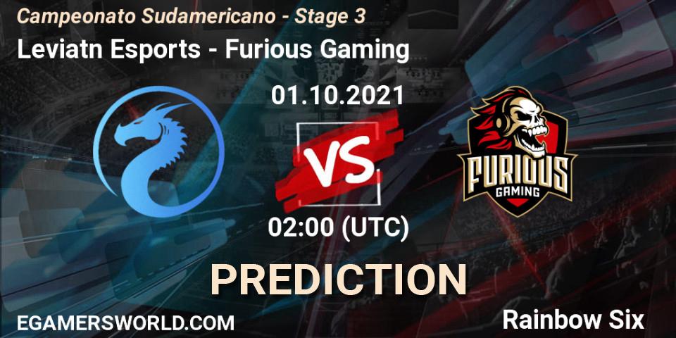 Pronóstico Leviatán Esports - Furious Gaming. 01.10.2021 at 02:00, Rainbow Six, Campeonato Sudamericano - Stage 3