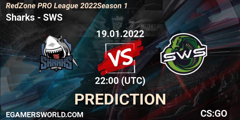 Pronóstico Sharks - SWS. 19.01.22, CS2 (CS:GO), RedZone PRO League 2022 Season 1
