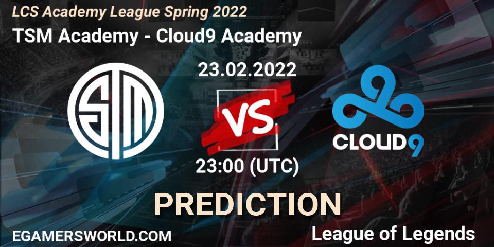 Pronóstico TSM Academy - Cloud9 Academy. 23.02.2022 at 23:00, LoL, LCS Academy League Spring 2022