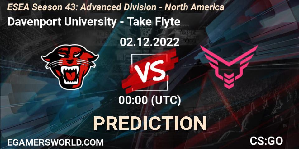 Pronóstico Davenport University - Take Flyte. 02.12.22, CS2 (CS:GO), ESEA Season 43: Advanced Division - North America