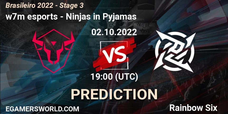 Pronóstico w7m esports - Ninjas in Pyjamas. 02.10.2022 at 19:00, Rainbow Six, Brasileirão 2022 - Stage 3