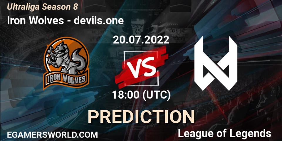 Pronóstico Iron Wolves - devils.one. 20.07.2022 at 18:00, LoL, Ultraliga Season 8