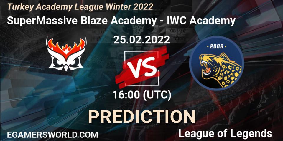 Pronóstico SuperMassive Blaze Academy - IWC Academy. 25.02.2022 at 16:00, LoL, Turkey Academy League Winter 2022