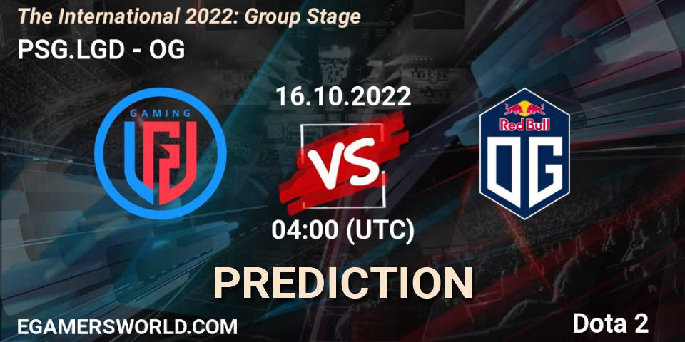 Pronóstico PSG.LGD - OG. 16.10.22, Dota 2, The International 2022: Group Stage