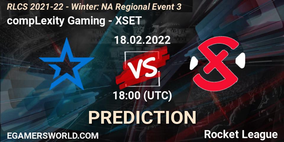 Pronóstico compLexity Gaming - XSET. 18.02.2022 at 18:00, Rocket League, RLCS 2021-22 - Winter: NA Regional Event 3