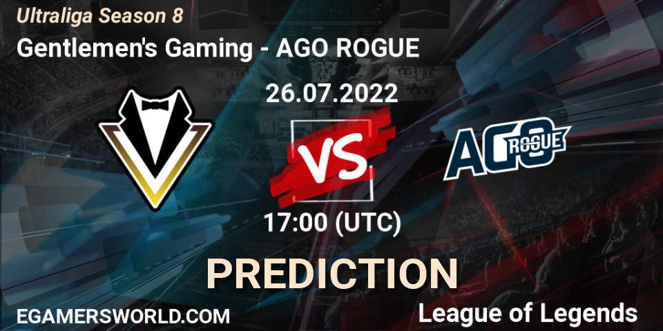 Pronóstico Gentlemen's Gaming - AGO ROGUE. 26.07.2022 at 17:00, LoL, Ultraliga Season 8