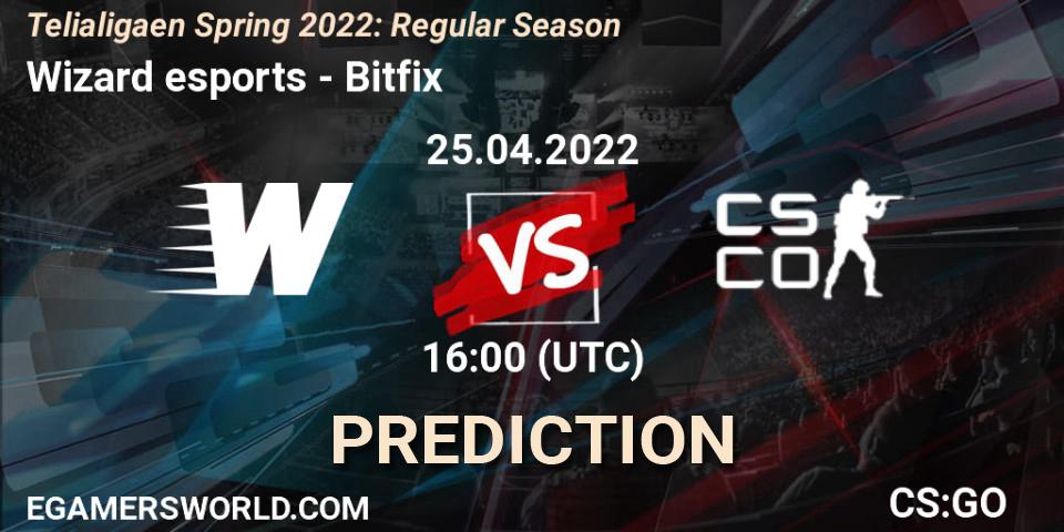 Pronóstico Wizard esports - Bitfix. 25.04.2022 at 16:00, Counter-Strike (CS2), Telialigaen Spring 2022: Regular Season