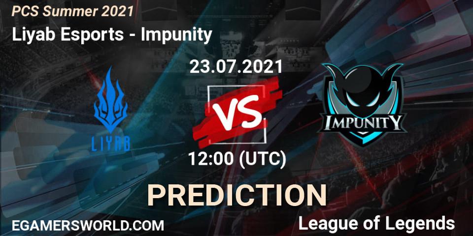 Pronóstico Liyab Esports - Impunity. 23.07.2021 at 12:30, LoL, PCS Summer 2021