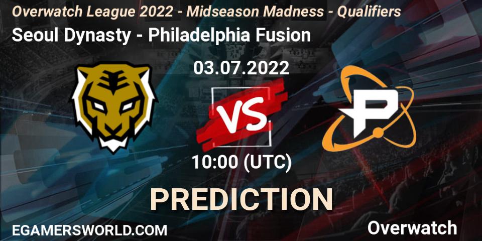 Pronóstico Seoul Dynasty - Philadelphia Fusion. 10.07.2022 at 10:00, Overwatch, Overwatch League 2022 - Midseason Madness - Qualifiers